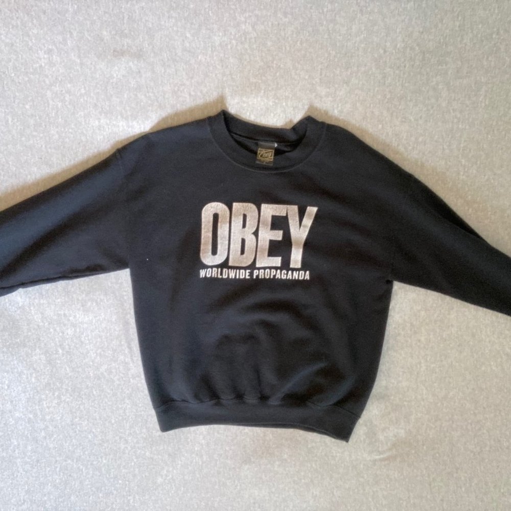 Vintage Distressed "OBEY WORLDWIDE PROPAGANDA" Sweatshirt